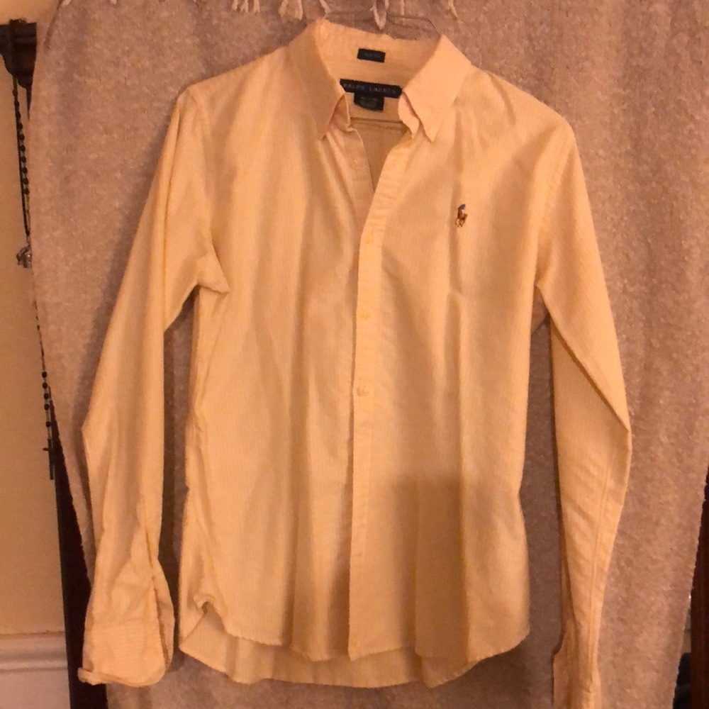 Slim fit yellow and white stripes